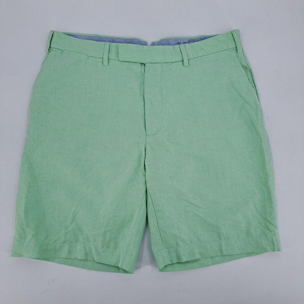 Polo Ralph Lauren Shorts Mens 36 Cotton Mint Green Oxford Flat Front Chino 9" - Picture 1 of 9